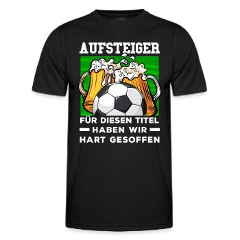 Fussball Mannschaftsfahrt Spruch Aufsteiger - Männer Funktions-T-Shirt - Schwarz - Vorne - AI Model Male 178 dark (178cm)