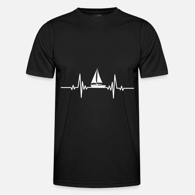 Heartbeat smooth sailing - Men's Functional T-Shirt - black