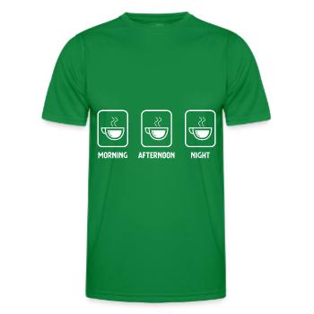 Morgen, Nachmittag, Nacht und Kaffee - - Männer Funktions-T-Shirt - Kelly Green - Vorne - AI Model Male 178 dark (178cm)