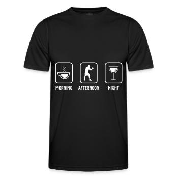 In the morning, at night and boxing - - Men's Functional T-Shirt - black - Front - AI Model Male 178 dark (178cm)