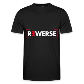 Lettrage inversé - T-shirt sport Homme - noir - Devant - AI Model Male 178 dark (178cm)