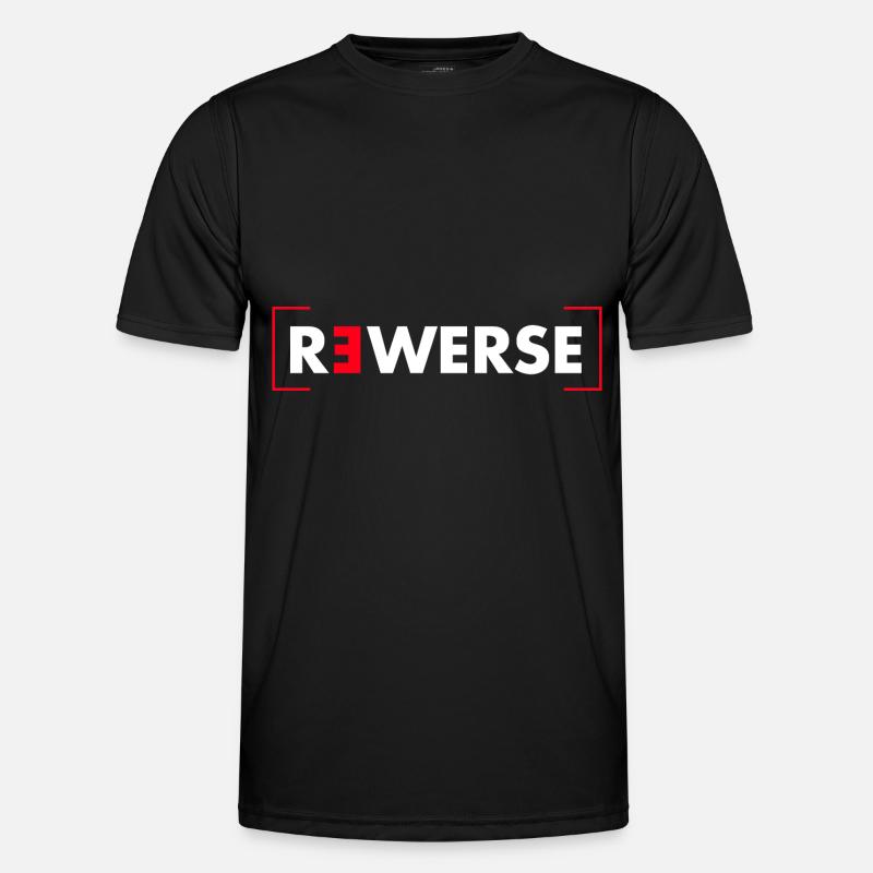Reverse lettering - Men's Functional T-Shirt - black