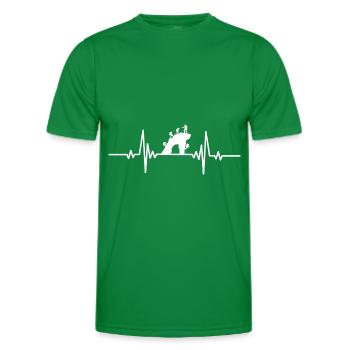 Heartbeat combine l’escalade - T-shirt sport Homme - vert - Devant - AI Model Male 178 dark (178cm)