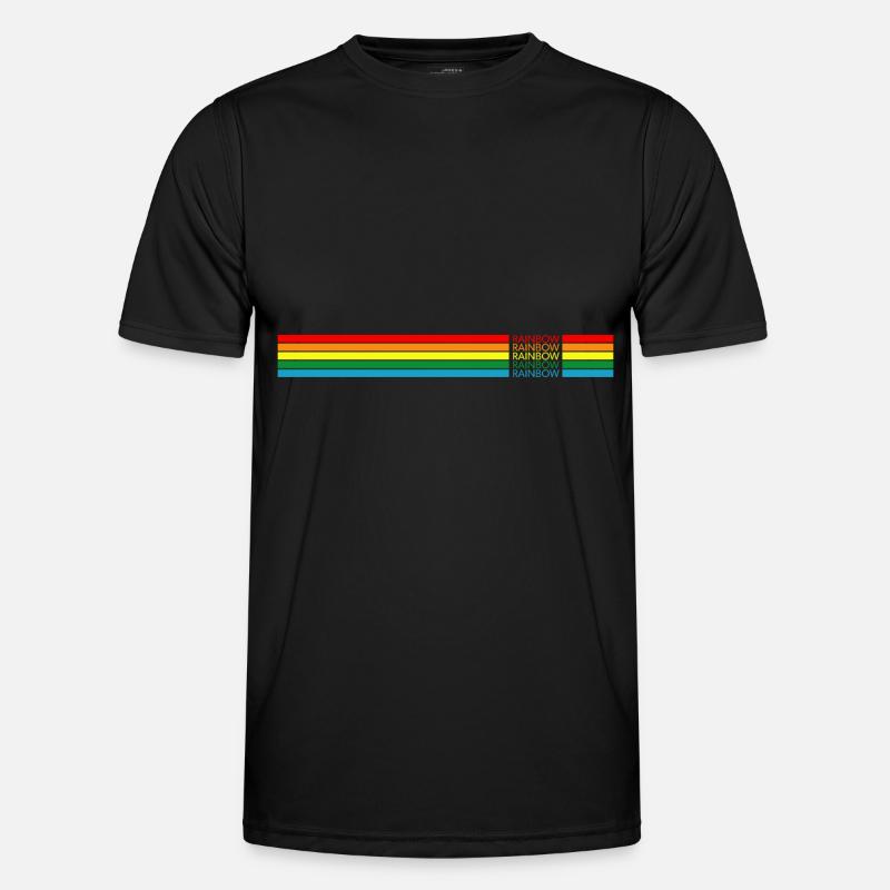Rainbow Regenbogen - Männer Funktions-T-Shirt - Schwarz