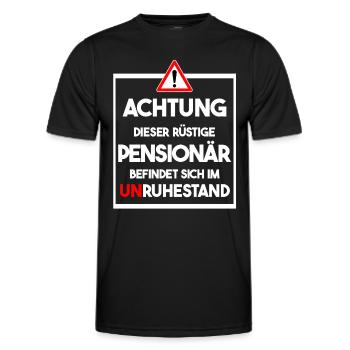 Penisonär im Unruhestand Geschenk Pensionierung - Männer Funktions-T-Shirt - Schwarz - Vorne - AI Model Male 178 dark (178cm)