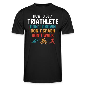 Wie wird man Triathlet? - Männer Funktions-T-Shirt - Schwarz - Vorne - AI Model Male 178 dark (178cm)