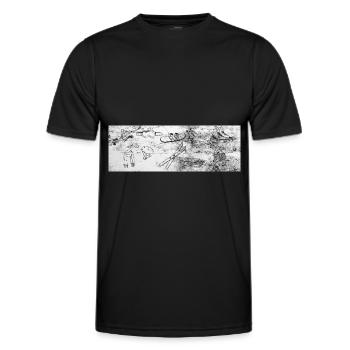 Skiing - (8) - Men's Functional T-Shirt - black - Front - AI Model Male 178 dark (178cm)