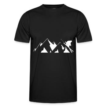 Mountain - Skiing - (13) - Men's Functional T-Shirt - black - Front - AI Model Male 178 dark (178cm)