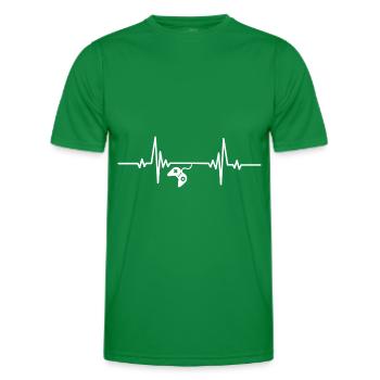 Heartbeat hängender Videospiel-Controller - Männer Funktions-T-Shirt - Kelly Green - Vorne - AI Model Male 178 dark (178cm)