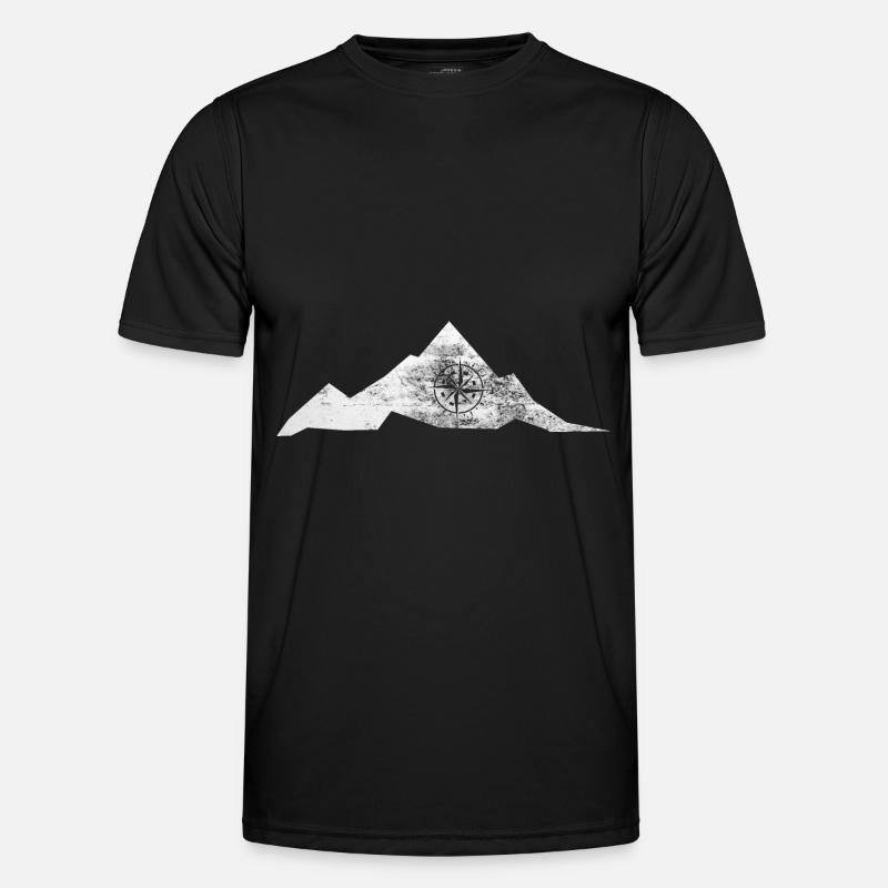 Kompass - Berg - (7) - Männer Funktions-T-Shirt - Schwarz