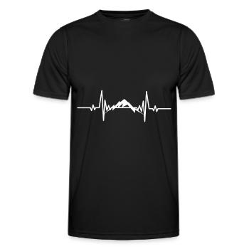 Herzschlag schneebedeckter Berg - Männer Funktions-T-Shirt - Schwarz - Vorne - AI Model Male 178 dark (178cm)