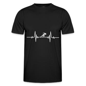 Heartbeat running extremely forward - Men's Functional T-Shirt - black - Front - AI Model Male 178 dark (178cm)
