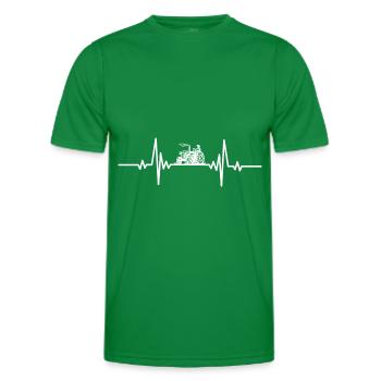 Heartbeat man driving tractor - Men's Functional T-Shirt - kelly green - Front - AI Model Male 178 dark (178cm)