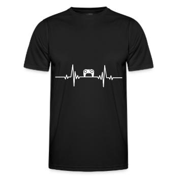 Heartbeat Console Controller - Men's Functional T-Shirt - black - Front - AI Model Male 178 dark (178cm)