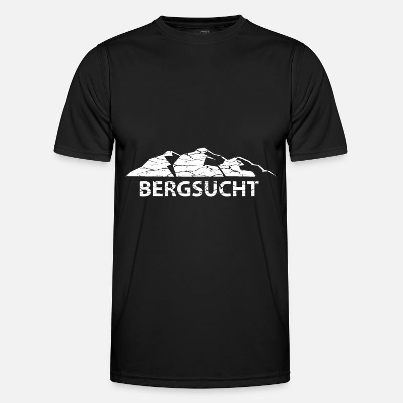 Bergsucht - (6) - Männer Funktions-T-Shirt - Schwarz