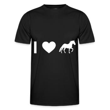 I coeur et cheval - - T-shirt sport Homme - noir - Devant - AI Model Male 178 dark (178cm)
