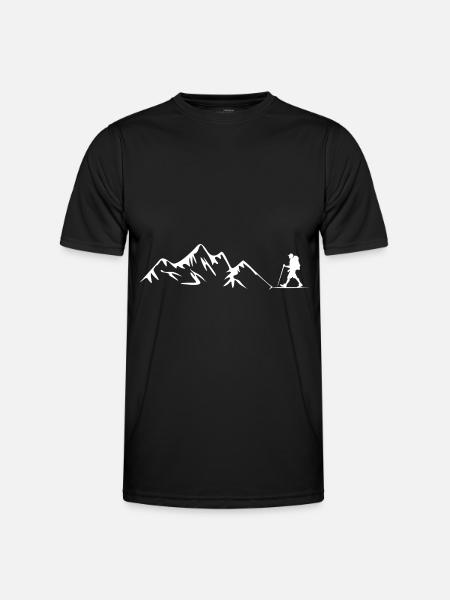 Mountains - Hiking - (24) - Men's Functional T-Shirt - black
