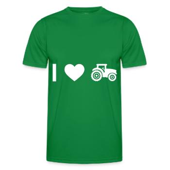 Ich Herz und Traktor - - Männer Funktions-T-Shirt - Kelly Green - Vorne - AI Model Male 178 dark (178cm)