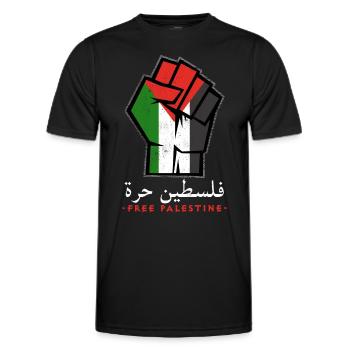 Freies Palästina, Patriotische Flagge der Palästinenser - Männer Funktions-T-Shirt - Schwarz - Vorne - AI Model Male 178 dark (178cm)