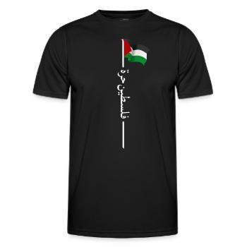 Palestine libre, Drapeau patriotique palestinien, Ozgur - T-shirt sport Homme - noir - Devant - AI Model Male 178 dark (178cm)
