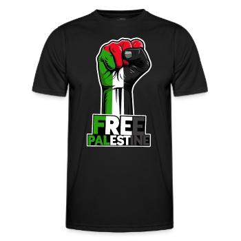Palestine libre, drapeau patriotique palestinien, - T-shirt sport Homme - noir - Devant - AI Model Male 178 dark (178cm)
