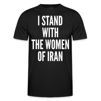 I stand with the Women of Iran, Iran Azadi, - Men's Functional T-Shirt - black - Front - AI Model Male 178 dark (178cm)