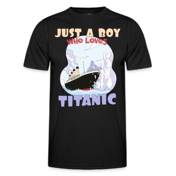 Titanic Ship Boys, die die RMS Titanic einfach lieben - Männer Funktions-T-Shirt - Schwarz - Vorne - AI Model Male 178 dark (178cm)