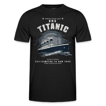 Vintage Titanic Lover Christmas Birthday Gifts - Men's Functional T-Shirt - black - Front - AI Model Male 178 dark (178cm)
