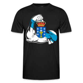Bras de fierté galicienne avec drapeau galicien Galice, - T-shirt sport Homme - noir - Devant - AI Model Male 178 dark (178cm)
