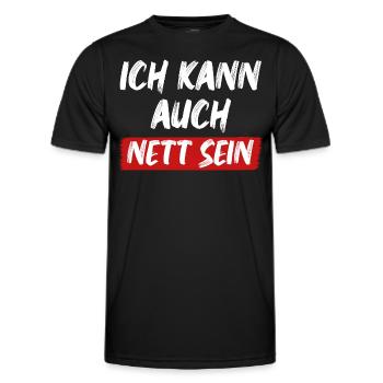 Ich kann auch Nett sein lustige Sprüche über Nett - Männer Funktions-T-Shirt - Schwarz - Vorne - AI Model Male 178 dark (178cm)