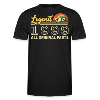 Legendär seit 1999 Geburtstag 1999 Jahrgang 1999 - Männer Funktions-T-Shirt - Schwarz - Vorne - AI Model Male 178 dark (178cm)