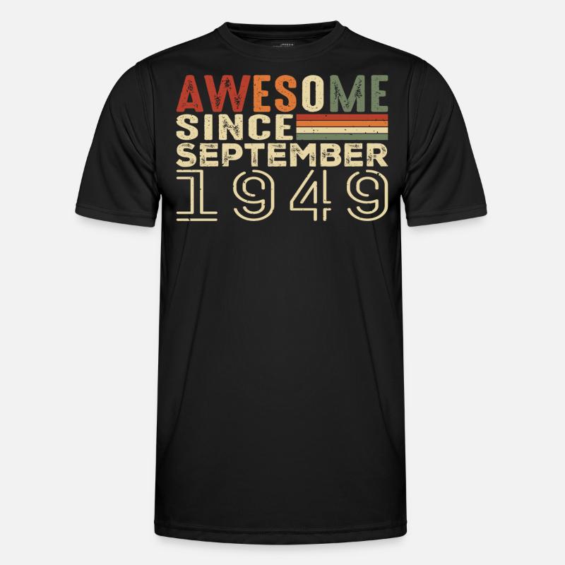 September 1949, Geburtstagsgeschenk September 1949 - Männer Funktions-T-Shirt - Schwarz