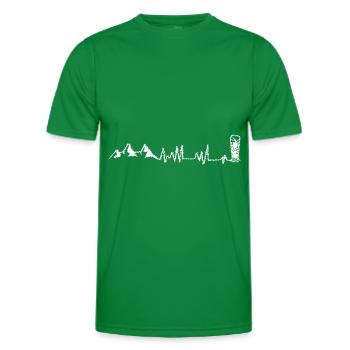 Bier - Herzschlag - Berg - (9) - Männer Funktions-T-Shirt - Kelly Green - Vorne - AI Model Male 178 dark (178cm)