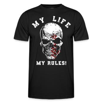 My Life My Rules - Men's Functional T-Shirt - black - Front - AI Model Male 178 dark (178cm)
