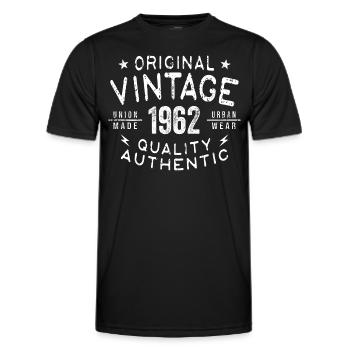 1962 Birthday 1962 Vintage 1962 Birthday - Men's Functional T-Shirt - black - Front - AI Model Male 178 dark (178cm)