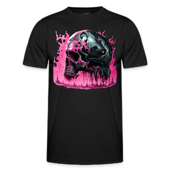 Crâne de cyborg - T-shirt sport Homme - noir - Devant - AI Model Male 178 dark (178cm)