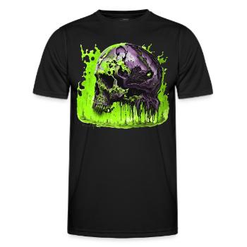 Crâne effrayant Helloween - T-shirt sport Homme - noir - Devant - AI Model Male 178 dark (178cm)