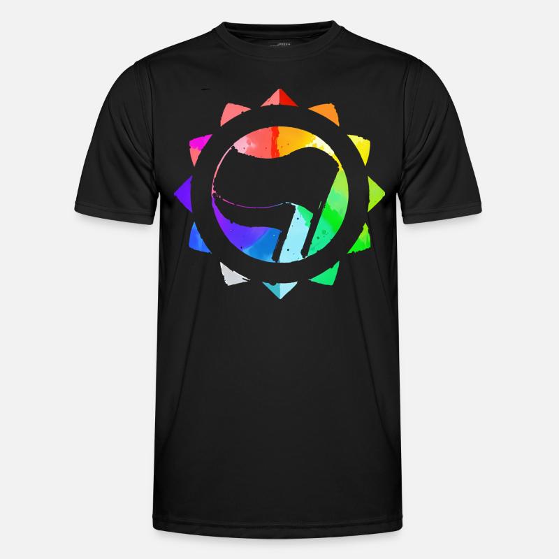 REGENBOGEN BUNT ANTIFASCHISTISCH Männer Funktions-T-Shirt