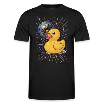 canard en caoutchouc boule disco fête illustration - T-shirt sport Homme - noir - Devant - AI Model Male 178 dark (178cm)