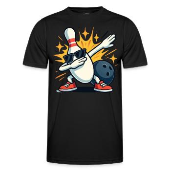 Bowling Pin Dabbing Dab Lunettes de soleil Boule de bowling - T-shirt sport Homme - noir - Devant - AI Model Male 178 dark (178cm)