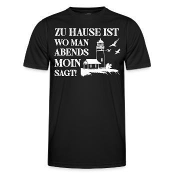 Zu Hause ist wo man Abends Moin Sagt - Männer Funktions-T-Shirt - Schwarz - Vorne - AI Model Male 178 dark (178cm)
