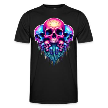 Psychedelischer Totenkopf - Männer Funktions-T-Shirt - Schwarz - Vorne - AI Model Male 178 dark (178cm)