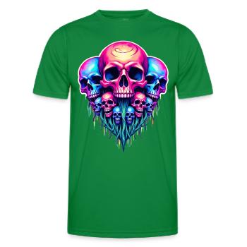 Psychedelic skull - Men's Functional T-Shirt - kelly green - Front - AI Model Male 178 dark (178cm)