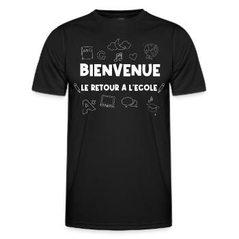 bienvenue Le retour à l'école - T-shirt sport Homme - noir - Devant - AI Model Male 178 dark (178cm)