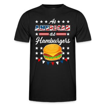 As American As Hamburgers 4th of July USA - Männer Funktions-T-Shirt - Schwarz - Vorne - AI Model Male 178 dark (178cm)