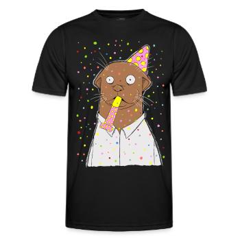 Party, otter was? - Männer Funktions-T-Shirt - Schwarz - Vorne - AI Model Male 178 dark (178cm)