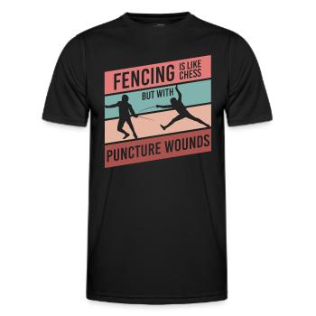 Sport Duel Fighter Sports Fencing - Men's Functional T-Shirt - black - Front - AI Model Male 178 dark (178cm)