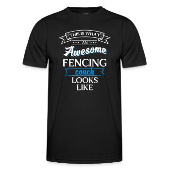 Fencing Duel En Garde Martial Arts - Men's Functional T-Shirt - black - Front - AI Model Male 178 dark (178cm)