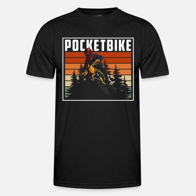 Pocketbike Biker Two-wheeler Mud - Men's Functional T-Shirt - black