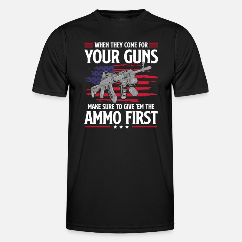 Waffe Schusswaffe - Männer Funktions-T-Shirt - Schwarz